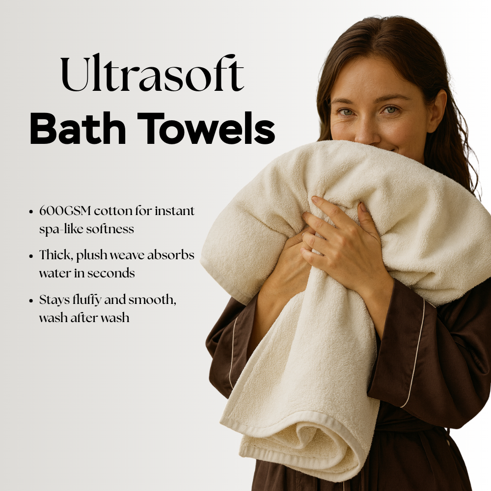 Ultrasoft Egyptian Cotton Bath Towels 10pcs (55x28in)